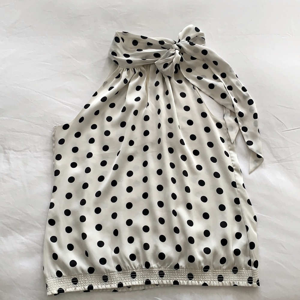 White House Black Market Polka Dot Sleeveless Top